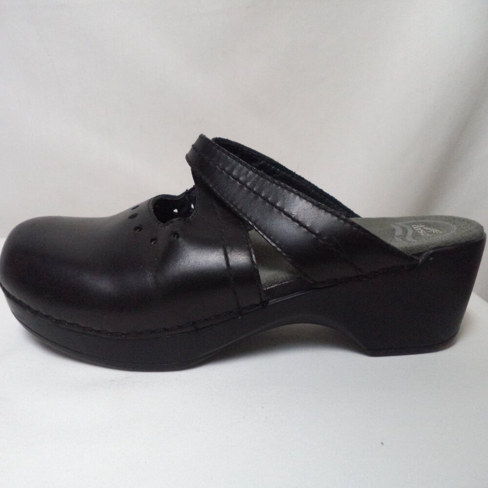 Dansko Black Leather Strap Mules - Picture 6 of 12